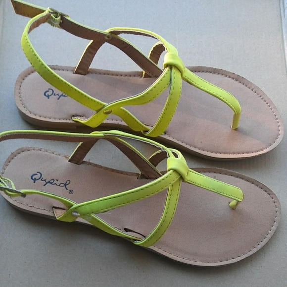 Women's Neon YellowNubuck Pu Sandals - Picture 7 of 8